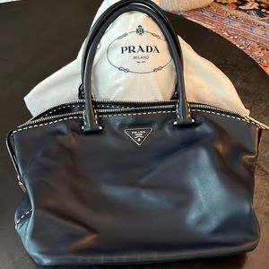 Prada Navy Satchel